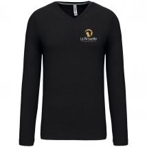 T-SHIRT manche longue col V (homme) - La pirouette equitation - K358