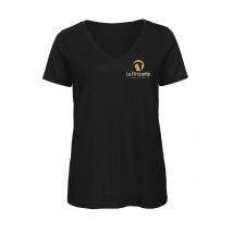 T-SHIRT col V (femme) - La pirouette equitation - BC045