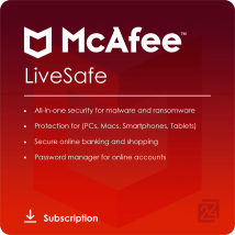 McAfee LiveSafe 2024 1 Dispositivo 3 Anos