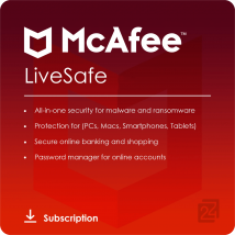 McAfee LiveSafe 2026 1 Dispositivo 3 Anos