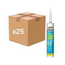 Sika Everbuild Everflex 500 Bath & Sanitary Silicone 295ml (Clear) - Box of 25 484841-25