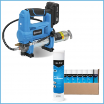 Pack Pompe à graisse ÉLECTRIQUE 18V STILKER + 24 cartouches de graisse MULTIX PRESSION