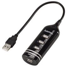 Hama USB 2.0 Hub 1:4, bus-powered, black