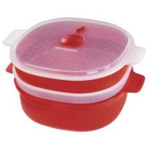 Xavax Microwave Steam Cooker, PP, 4 Litres, red