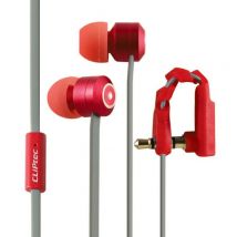CLiPtec Deep Base Noise Isolating Earphones Anti Tangle/Bend system - Red