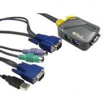 2 Port Micro KVM - SVGA & PS/2 - USB Leads