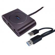 4 Ports Splitter USB 3.0 Hub with integrated Bus-Powered Cable