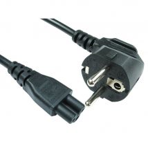 2m C5 EU Power Cable Angled Schuko Male - IEC-320-C5 Black
