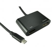 USB C Type-C to HDMI 2K4K 30Hz + DisplayPort 2K4K@60hz Adapter