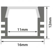 Aluminium LED Tape Profile Channel Diffuser - Deep Section 2m