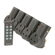 Mercury Black Wireless Remote Control Mains Sockets with 30m Range Pack of 5