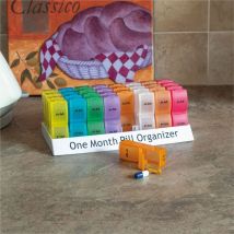 Colourful One Month 32 Day Pill Box Medicine Storage Organiser AM/PM