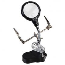 LED Magnifying Lamp with Third Hand Tool & Soldering Iron Stand, x3.5 Magnification, for Soldering, Modelling, Crafts and more