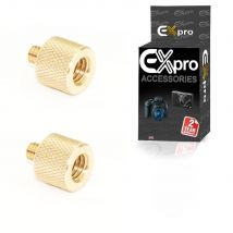 Ex-Pro® 3/8" inch Female to 1/4" 20 inch Brass Male Tripod Thread Adapter Reducer  - Pack of 2