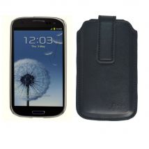 Croco® Samsung Galaxy S3 Pro-Tect PU Leather Slip case with Magnetic Clasp/Pull Slide - Black