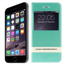 Croco® iPhone 6 4.7" Ultra Slim Lightweight Semi Transparent Gel hold flip case cover with Answer Slide function - Green