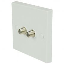 Double Dual Low Loss F-Type Wall plate for Satellite / Cable signals