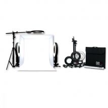 DigPro 60cm Lighting Studio Cube with 3 x 28W Photographic Studio Ring light Kit (5400K 90+ CRI Lamp Power 180W EQ) with Boom/Stan...