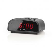 Retro ﻿Digital Alarm Clock, with Large Red LED Numbers, Snooze Function, Mains Powered, for Bedside Table Desk