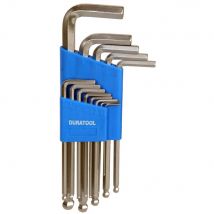 13pcs Ball-End Imperial Hex Allen Key Set, Long Arm Heavy Duty Chrome Vanadium Steel