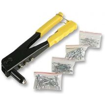 Duratool Heavy Duty Hand Rivet Gun with Rivets for Four Interchangeable Tips