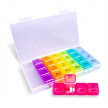 7 Day Weekly 4 Section 28 Compartment Colour Coded Pill Tablet Dispenser Box