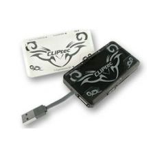 3 Ports Splitter USB 2.0 Hub with Integrated Multi Card Reader - White