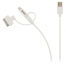 Konig 3-in-1 Sync and Charge Cable A Male - Micro B Male 1.00 m White + 30-Pin Dock Adapter / Lightning Adapter