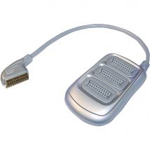 Ex-Pro Premium Silver 3 Way Scart Splitter, Shielded cable, stress reliefs. 21 Pin Fully screened.