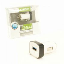 Cliptec USB 1A Car Phone Smart Car Charger - White