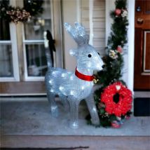 Light Up 39cm Christmas Reindeer Outdoor and Indoor with 40 LED Lights, Timer and Battery Operation