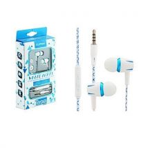 CLiPtec In-Ear Earphones Headphones (With Mic and Vol Remote) - White/Blue