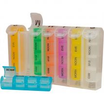 Pop Up Weekly 7 Day Pill Storage Box Dispenser with 4 Compartments