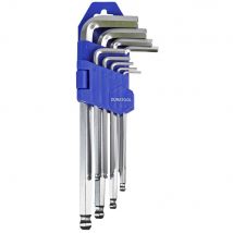 9pcs Ball-End Metric Hex Allen Key Set, Heavy Duty Chrome Vanadium Steel