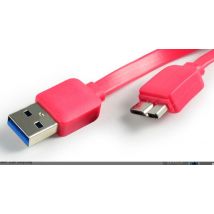 Slim Flat USB 3.0 Micro-B 1m Cable for Smartphones, Tablets & More - Red