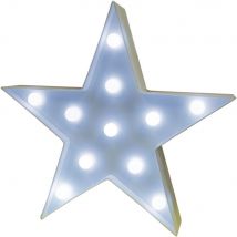 St Helens Battery Powered Star LED Standing or Wall Mounted Light Decoration Ideal For Shelves, Desks, Tables or Window Ledge - Wh...