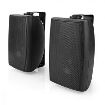 180w Pair Bluetooth Wall Mounted Speaker Remote System IPX5 Indoor/Outdoor - Black