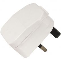 FCP Mains UK Converter Adapter Plug 2 Pin CEE 7/17 Euro to UK 3 Pin 5 Amp - White