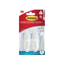 Command 17081B Medium Bathroom Hooks with 2 Hooks