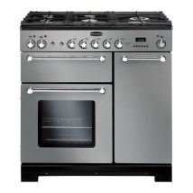 RANGEMASTER Kitchener 90 Dual Fuel Range Cooker - Stainless Steel & Chrome