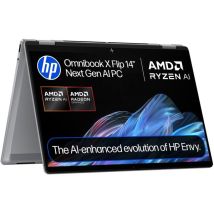 HP OmniBook X Flip NGAI 14" 2 in 1 Laptop - AMD Ryzen AI 7, 1 TB SSD, Meteor Silver