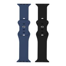 SANDSTROM Apple Watch 42-49 mm (Series 1/2/3) Silicone Strap - Set of 2, Navy & Black