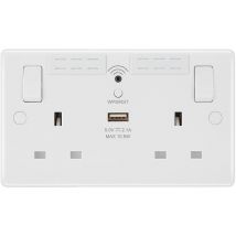 BG ELECTRICAL 822UWR Double Wall Socket with WiFi Extender & USB - White
