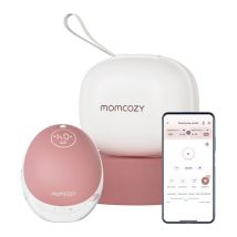 MOMCOZY M9 Mobile Flow Single Breast Pump - Pink & White