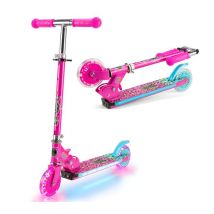 XOOTZ Wild Rider Leopard LED Kids Kick Scooter - Pink