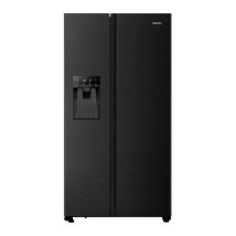 HISENSE RS694N4TFE American-Style Fridge Freezer - Black Stainless Steel