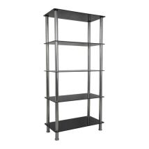 AVF S25 5-Tier Tall Shelving Unit - Black & Chrome