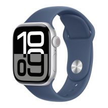 APPLE Watch Series 10 - 42 mm Silver Aluminium Case with Denim Sport Band, S/M