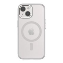 QDOS HYBRID SOFT + SNAP MagSafe iPhone 15 Case - Clear & Grey
