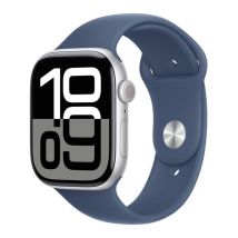 APPLE Watch Series 10 - 46 mm Silver Aluminium Case with Denim Sport Band, M/L